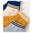 thumbnail image 6 of Women's 4-Pair Pack Lightweight Mesh Ankle Socks with Striped Cuffs Breathable Knit Texture - 4 pcs-G, 6 of 7