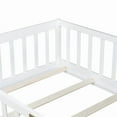 thumbnail image 6 of Mirightone Twin Size Floor Bed , Wood Montessori Floor Beds with Fence Railings, Door & Slats Support, Twin Playhouse Bed Frame, (White), 6 of 7