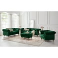 thumbnail image 3 of Rustic Manor Audriana Hunter Green Velvet Chesterfield Cocktail Ottoman 36L x 25W x 20H, 3 of 11