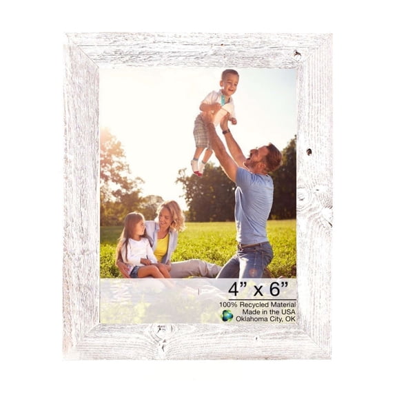 4â€ x 6â€ Rustic Farmhouse White Wash Wood Frame
