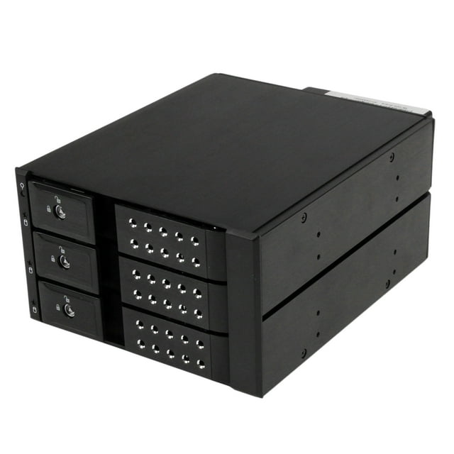 StarTech.com 3-Bays Hot Swap Backplane pour 3.5 Po SAS II/SATA III - 6 Gbps HDD - Support Mobile Sans Plateau en Aluminium (HSB3SATSASBA)
