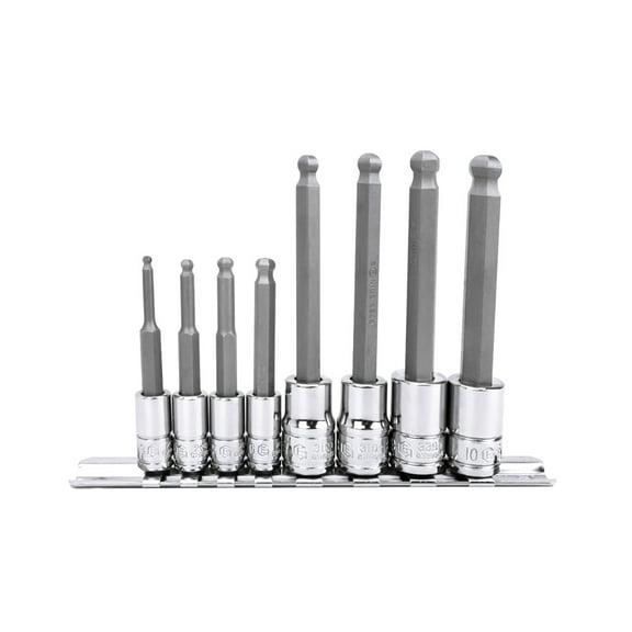 Genius Tools 8 Piece 1/4" & 3/8" Dr. Metric Wobble Hex Bit Socket Set - BS-2308WH