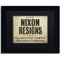 Trademark Fine Art "Nixon" Canvas Art by Color Bakery Black Matte, Black Frame