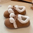 thumbnail image 5 of Quealent Girls Winter Slippers Fuzzy Warm Slip-On House Shoes with Durable Sole for Indoor & Outdoor for Little/Big Kid Coffee for Size 2.5, 5 of 9