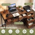 thumbnail image 5 of 51" Industrial Computer Desk with 5 Drawers & Printer Stand, Home Office Desk Study Desk,Rustic Brown, 5 of 9