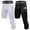 Black+White(Left Long), variant on 1 or 2 Pack One Leg Compression Tights for Basketball Mens 3/4 Capri Leggings Athletic Base Layer for Sports Running