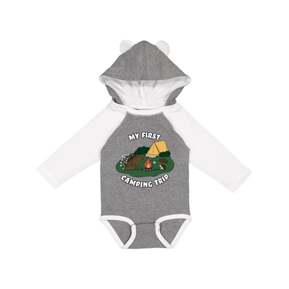 Inktastic My First Camping Trip-camping Hedgehog Boys or Girls Long Sleeve Baby Bodysuit