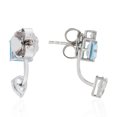 thumbnail image 3 of 4.31ct Sapphire Ear Jackets Earrings 18k White Gold Topaz Jewelry, 3 of 3