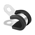 thumbnail image 3 of Unique Bargains 0.24'' R Shape Rubber Cushioned Insulated Clamps 304 Stainless Steel 5 Pack, 3 of 3