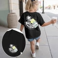 thumbnail image 2 of NOLDARES Girls Short Sleeve print T Shirts Athletic Crewneck Basic Tees for Kids(Black,5-6 Years), 2 of 6