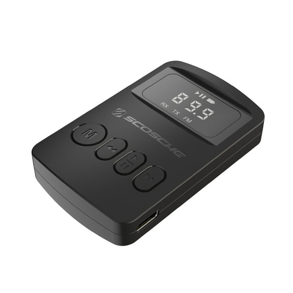 Scosche BTTRFM-SP Portable Bluetooth FM Transmitter/Receiver Compatible w/ Home/Car Stereo, Airplane