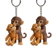 thumbnail image 2 of Protect Punch Monkey Keychain, 3D Cute Monkey Holding Plush Toy Hanging Keychain for Backpack Purse Car Keys Gift, 2 of 7