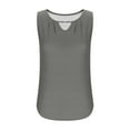 thumbnail image 4 of Ohufall Tank Tops for Womens Summer Casual Solid Color Pullover Keyhole Neckline Sleeveless Tees Fashion Loose-fitting Pleated Sleeveless Tops, 4 of 5