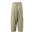 thumbnail image 4 of Sngxgn Women Casual Pants Straight Leg Drawstring Elastic Waist Loose Comfy Trousers with Pockets(GN2,M), 4 of 4