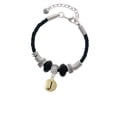 thumbnail image 2 of Delight Jewelry Goldtone Capital Letter - J - Pebble Disc - Niece Celtic Knot Leather Bead Bracelet, 7"+2" Extender, 2 of 4