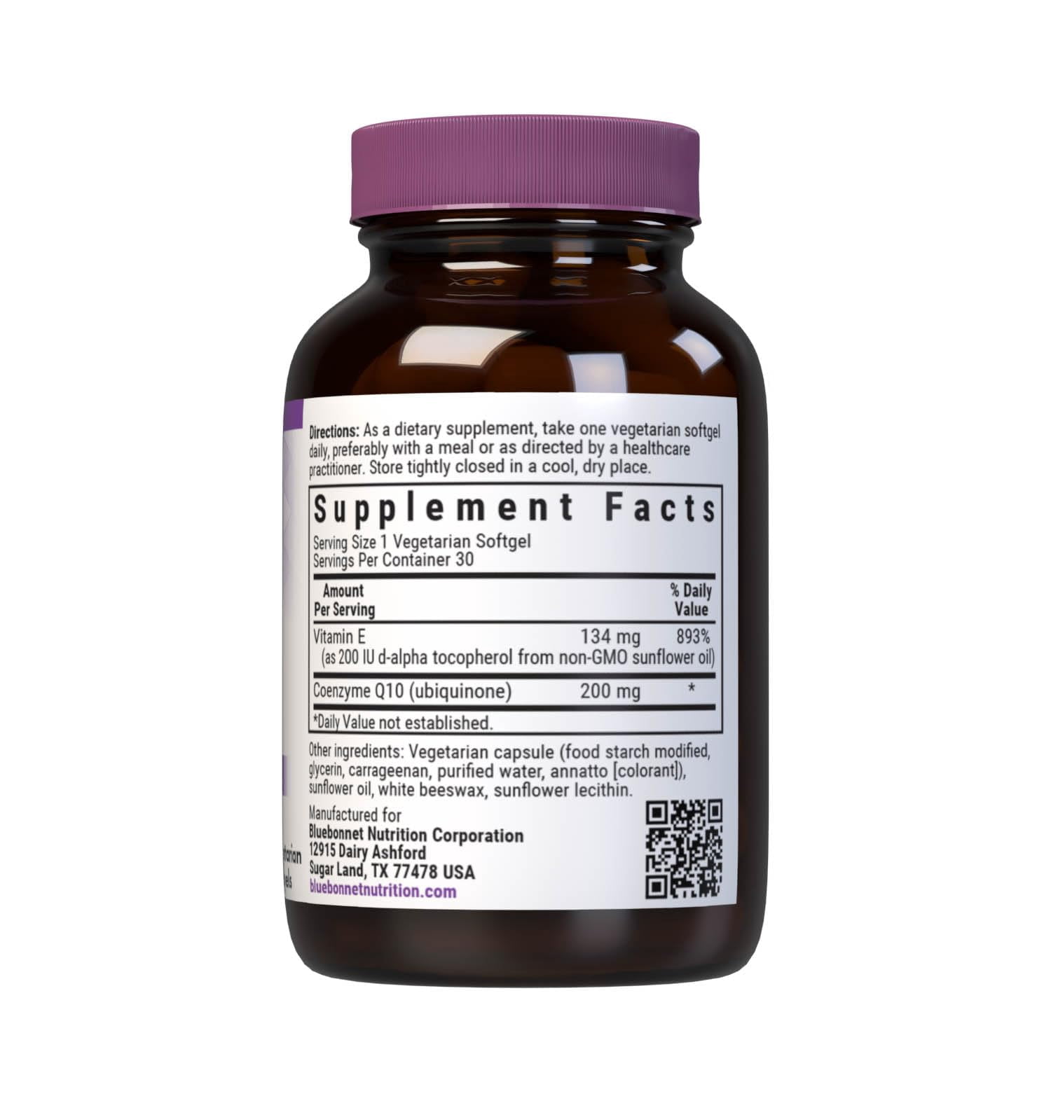 Bluebonnet Nutrition CoQ-10 Vegetarian Softgels, 200mg, 60 Count