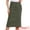Army Green, variant on DARING DIVA Women's Denim Split Back Pockets Midi Jean Skirts M Black