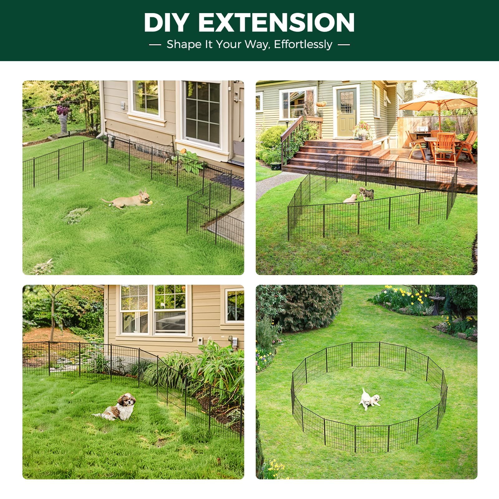 FXW MiniPaws Unleashed Dog Playpen, Expandable & Portable Design for Yard, RV Camping and Indoor Use, for Puppies and Small Dogs, 20-inch 8 Panels