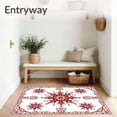 thumbnail image 3 of ODIKA 2'x3' Machine Washable Non-Slip Area Rug, Festive Starburst Motif with Interlaced Snowflake Embellishments High Traffic Rug, Red, 507730, 3 of 7