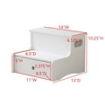 thumbnail image 3 of Kings Brand Furniture Lylia Kids Step Stool - Two Step Stools for Bathroom, Kitchen and Bedside Support (White), 3 of 4