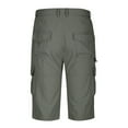 thumbnail image 6 of LbsKUS Men's Cargo Long Shorts Below Knee Length Capri Shorts Relaxed Fit Cargo Short Lightweight Ripstop Short Casual Hiking Shorts with Zipper Pockets,Dark Gray,XXL, 6 of 7