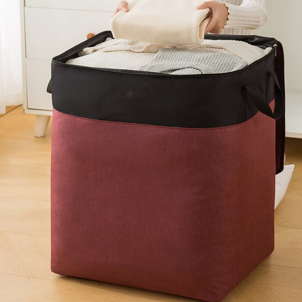 Bolsa Grande para Guardar Telas, Impermeable y Resistente Al Polvo, para Guardar Ropa, 64 X 52 X 42 Cm, con Asas Reforzadas, Tela Oxford Roja, 1 Organizador de Tela.
