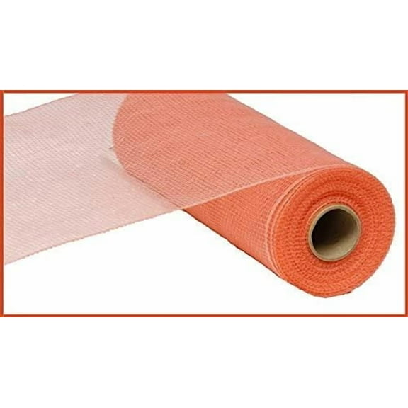 10 Inch x 30 Feet Deco Poly Mesh Ribbon - Coral Non Metallic : RE130259