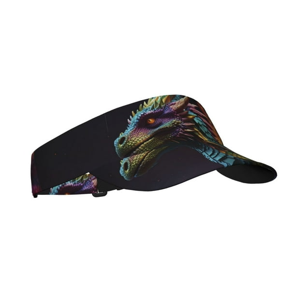 Fotbe Dragon with Colorful Tail Visera Deportiva con Diseño, Gorra Abierta Ajustable de Algodón para Mujer y Hombre