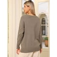 thumbnail image 3 of DARING DIVA Crewneck Fall Chunky Cable Knit Pullover Sweater XS Light Brown, 3 of 6