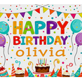 thumbnail image 4 of Colorful Happy Birthday Banner with Balloons Cupcakes and Cake Background Party Supplies for Birthday Party Decoration Photography Props Decorations, 4 of 7
