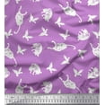thumbnail image 1 of Soimoi Silk Fabric Bird & Cat Animal Print Fabric by The Yard 42 Inch Wide, 1 of 1