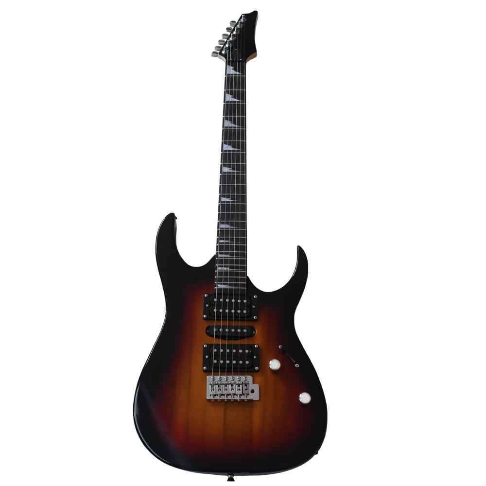 Kepooman Electric Guitar for Beginners, Guitar for Beginners With HSH Pickup, Bag, Strap, Paddle, Rocker, Cable, Wrench Tool, Electric Guitar for Music Lovers, Boys and Girls, Sunset Color