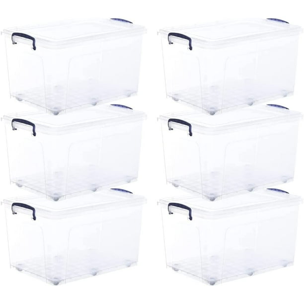 Superio Storage Containers With Wheels (6 Pack), Stackable Large ...