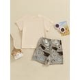 thumbnail image 6 of Aojekbee Baby Boys Shorts Set, Short Sleeve Letters Print T-shirt with Boot Print Shorts Summer Outfit, 6 of 10