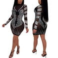 thumbnail image 3 of Vestido PORRCEY Hot Drilling Craft Sexy de manga larga para mujer, 3 of 6