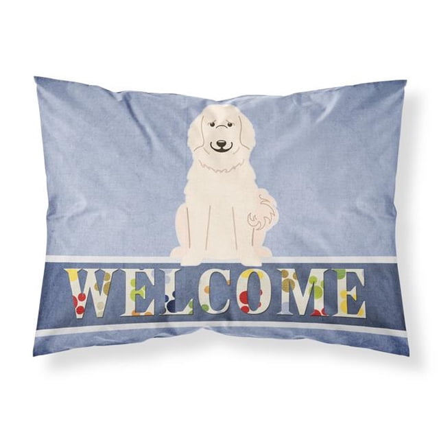 Carolines Treasures BB5664PILLOWCASE Great Pyrenese Welcome Fabric Standard Pillowcase