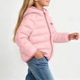 thumbnail image 5 of YUANxueke Boys Girls Puffer Jacket Zip up Hooded Winter Coat Winter Warm Outerwear,Pink,7-8 Years, 5 of 7