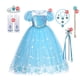 thumbnail image 3 of Disfraz de Frozen para niñas, vestido de princesa, Reina de la nieve, Cosplay, Carnaval, cumpleaños, ropa de Elsa, ropa de fantasía, 2 a 10 años, 3 of 5