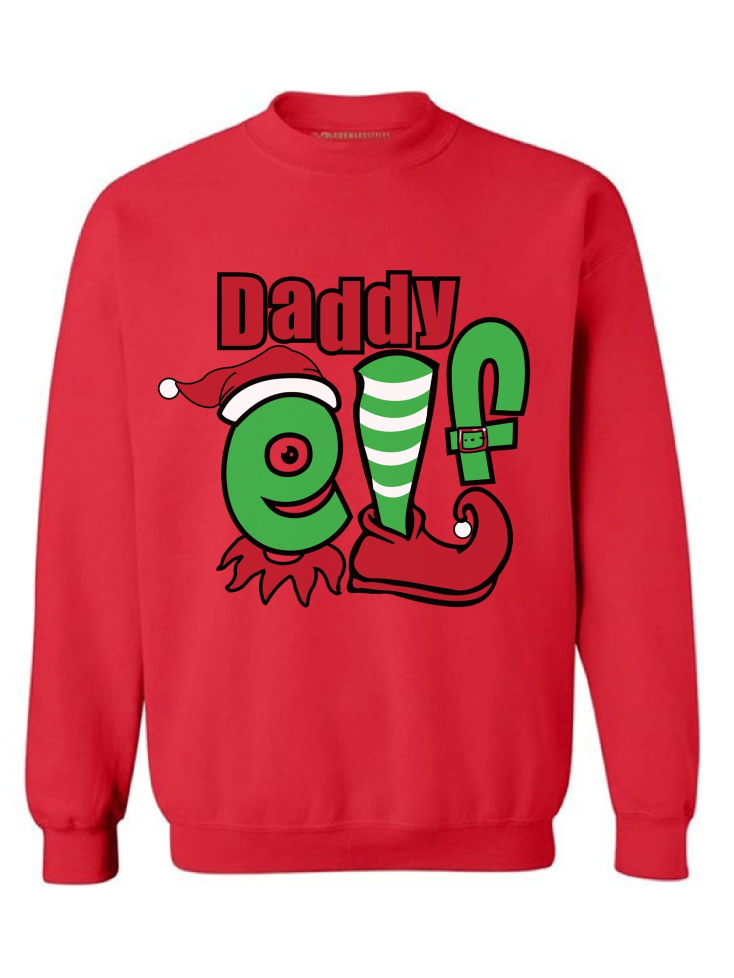 Daddy Elf Christmas Jumper Sweater Jumper Pull Over Present Dad Father Family