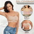 thumbnail image 7 of Strapless Bra for Women Non-Slip Silicone Wireless Bandeau Bras Seamless pads Bralette Tube Top Bra,Clear Bra Straps Included, 7 of 7