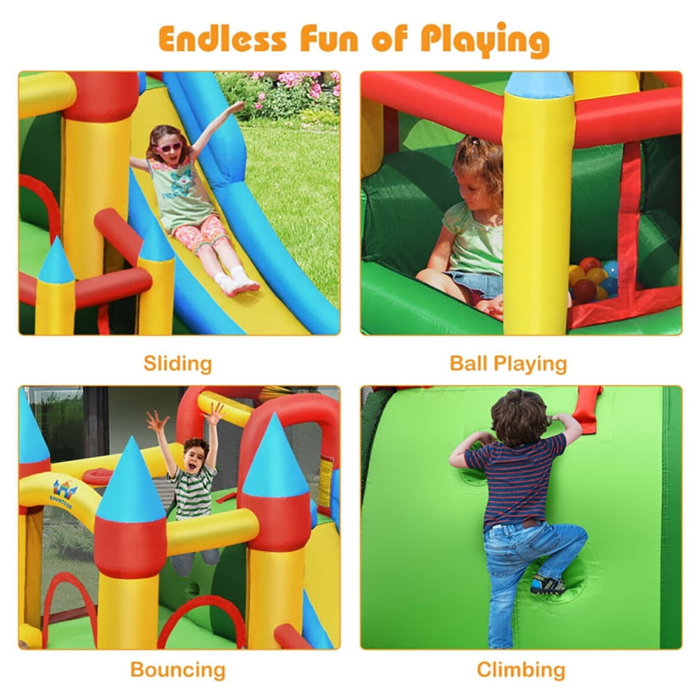 Aimee Lii Kids Inflatable Dual Slide Jumping Castle with 780W Blower, Playhouse for Kids Outdoor