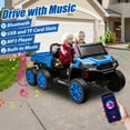 thumbnail image 2 of iRerts 2 Seater 24V Ride on Truck with Dump Bed, Battery Powered Ride on Car UTV with Remote Control for Boys Girls, 4WD 6 Wheels Ride on Tractor Toys with Bluetooth, Music, USB/TF Card Slots, Blue, 2 of 9