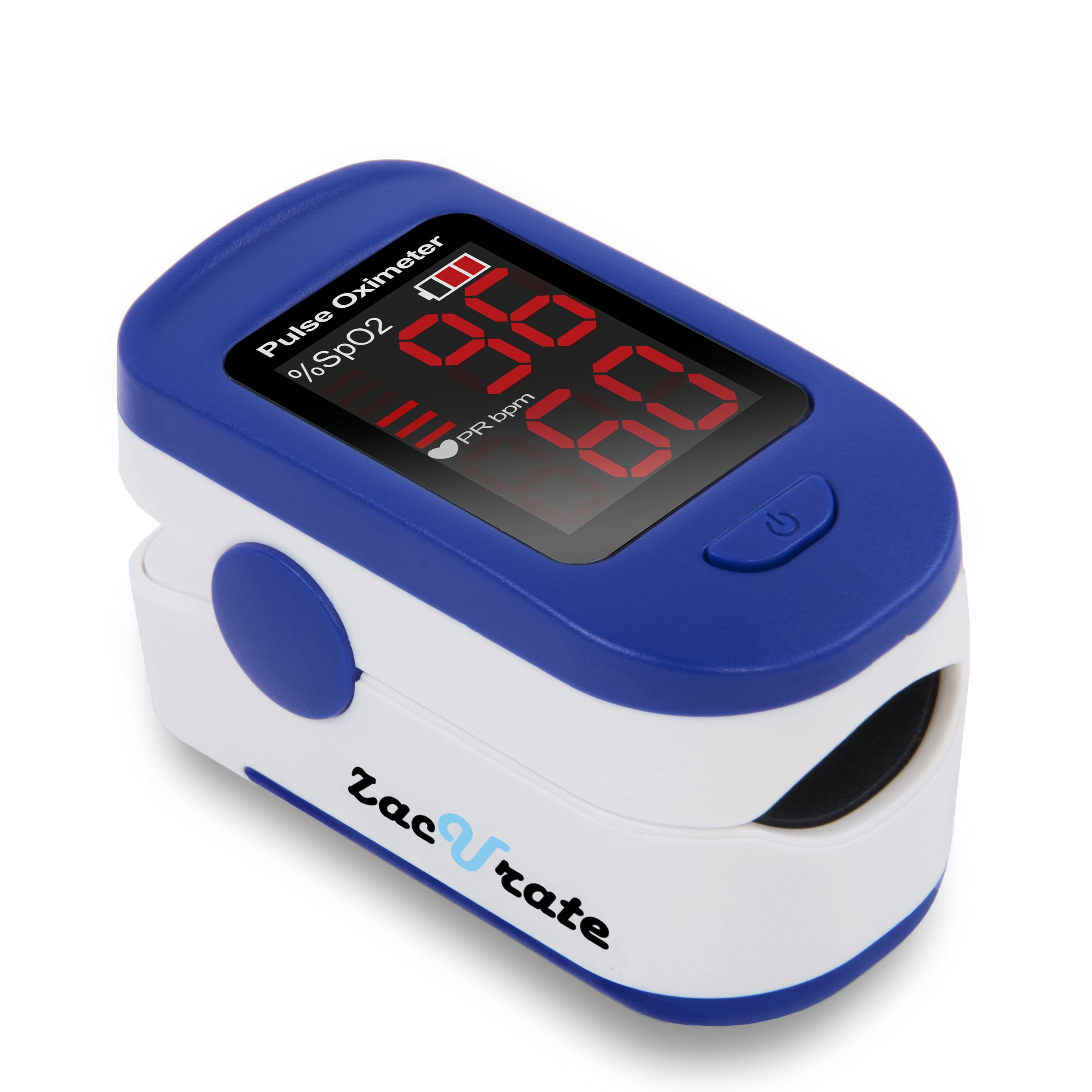 Zacurate® Fingertip Pulse Oximeter, Batteries & Lanyard (Navy Blue