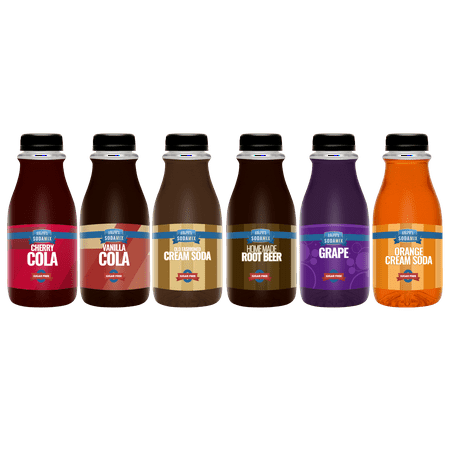 Ralph's 6 SUGAR FREE Sparkling Water Soda Maker Flavor Pack | Cherry Cola | Root Beer | Vanilla Cola | Cream Soda | Orange Cream Soda | Grape | Six 12oz Bottles | Sodamix
