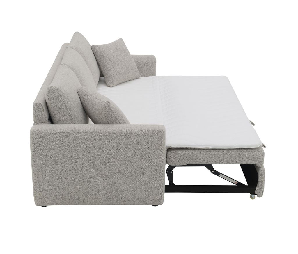 ACME Connie Fabric Upholstered Sofa with Sleeper and 2 Pillows in