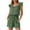 Green, variant on 2026 Summer Jumpsuits for Women Casual Ruffle Short Sleeves Square Neck Drawstring Elastic Waist Rompers Beach Lightweight Breathable Short Overalls with Pockets Green XL