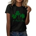 thumbnail image 2 of T Shirts for Women St.Patrick's Day Print Top Short Sleeve Round Neck T Shirt Womens Tees Black L, 2 of 4