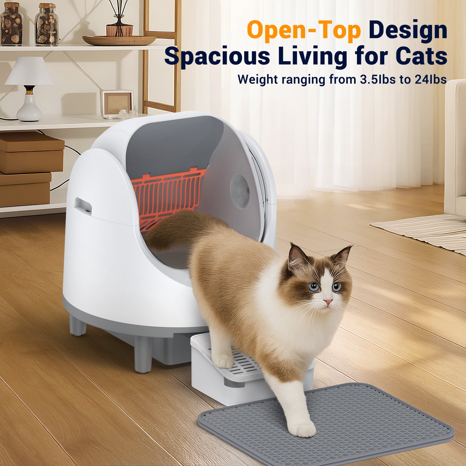 Dlopede Automatic Self-Cleaning Cat Litter Box with App Control, Infrared Safety Sensor, Smart Cat Toilet