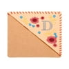 Uxcell Embroidered Corner Bookmark Cute Flower Stitched Handmade Book Page Mark for Book Lover Teacher Pink Letter D