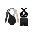 thumbnail image 2 of TSSOE Kids Girls Shiny Diamond Gymnastics Leotard Bodysuit Ballet Dance Unitard Jumpsuit Vest with Shorts Set Silver 8, 2 of 5